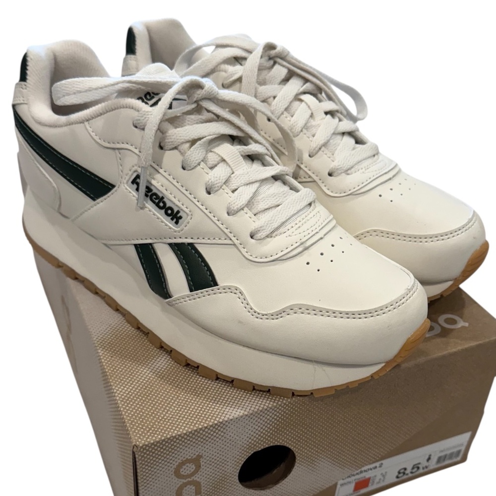 Reebok Classic Harman Cream/Green Wedge Shoes Women’s Size 8.5